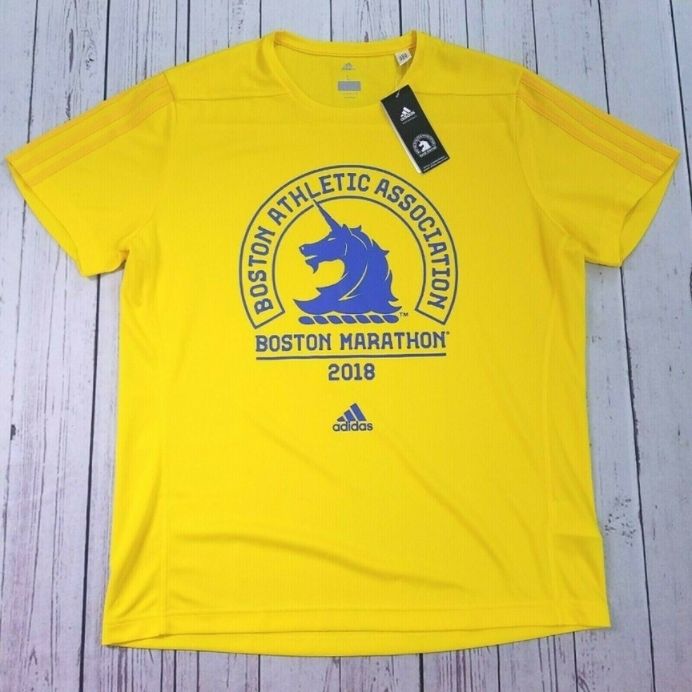 2018 Boston Marathon Adidas Climalite Shirt
